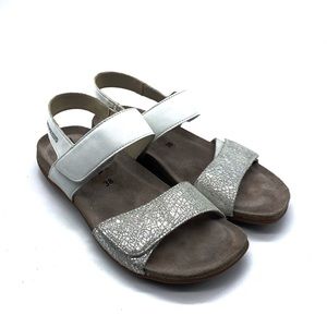 Mephisto Agave Women's Sandal White Silk / Jaguar Leather 38 EU Ca 8 US.